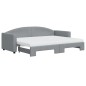 vidaXL Tagesbett Ausziehbar mit Matratze Hellgrau 80x200 cm Stoff vidaXL Tagesbett Ausziehbar mit Matratze Hellgrau 80x200 cm Stoff