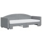 vidaXL Tagesbett Ausziehbar mit Matratze Hellgrau 80x200 cm Stoff vidaXL Tagesbett Ausziehbar mit Matratze Hellgrau 80x200 cm Stoff