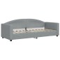 vidaXL Tagesbett Ausziehbar mit Matratze Hellgrau 80x200 cm Stoff vidaXL Tagesbett Ausziehbar mit Matratze Hellgrau 80x200 cm Stoff
