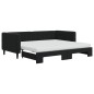 vidaXL Tagesbett Ausziehbar mit Matratzen Schwarz 90x190 cm Samt vidaXL Tagesbett Ausziehbar mit Matratzen Schwarz 90x190 cm Samt