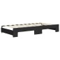 vidaXL Tagesbett Ausziehbar mit Matratzen Schwarz 90x190 cm Stoff vidaXL Tagesbett Ausziehbar mit Matratzen Schwarz 90x190 cm Stoff