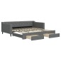 vidaXL Tagesbett Ausziehbar mit Schubladen Dunkelgrau 100x200 cm Stoff vidaXL Tagesbett Ausziehbar mit Schubladen Dunkelgrau 100x200 cm Stoff