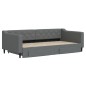 vidaXL Tagesbett Ausziehbar mit Schubladen Dunkelgrau 100x200 cm Stoff vidaXL Tagesbett Ausziehbar mit Schubladen Dunkelgrau 100x200 cm Stoff