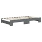 vidaXL Tagesbett Ausziehbar mit Schubladen Dunkelgrau 100x200 cm Stoff vidaXL Tagesbett Ausziehbar mit Schubladen Dunkelgrau 100x200 cm Stoff