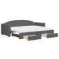 vidaXL Tagesbett Ausziehbar mit Schubladen Dunkelgrau 80x200 cm Stoff vidaXL Tagesbett Ausziehbar mit Schubladen Dunkelgrau 80x200 cm Stoff