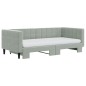 vidaXL Tagesbett Ausziehbar mit Matratzen Hellgrau 90x190 cm Samt vidaXL Tagesbett Ausziehbar mit Matratzen Hellgrau 90x190 cm Samt