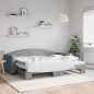 vidaXL Tagesbett Ausziehbar mit Matratze Hellgrau 90x200 cm Stoff vidaXL Tagesbett Ausziehbar mit Matratze Hellgrau 90x200 cm Stoff