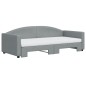 vidaXL Tagesbett Ausziehbar mit Matratze Hellgrau 90x200 cm Stoff vidaXL Tagesbett Ausziehbar mit Matratze Hellgrau 90x200 cm Stoff