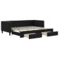 vidaXL Tagesbett Ausziehbar mit Schubladen Schwarz 90x200 cm Stoff vidaXL Tagesbett Ausziehbar mit Schubladen Schwarz 90x200 cm Stoff