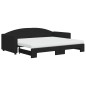 vidaXL Tagesbett Ausziehbar mit Matratzen Schwarz 90x200 cm Stoff vidaXL Tagesbett Ausziehbar mit Matratzen Schwarz 90x200 cm Stoff