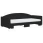 vidaXL Tagesbett Ausziehbar mit Matratzen Schwarz 90x200 cm Stoff vidaXL Tagesbett Ausziehbar mit Matratzen Schwarz 90x200 cm Stoff