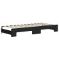 vidaXL Tagesbett Ausziehbar mit Matratzen Schwarz 90x200 cm Stoff vidaXL Tagesbett Ausziehbar mit Matratzen Schwarz 90x200 cm Stoff