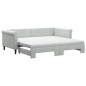 vidaXL Tagesbett Ausziehbar mit Matratzen Hellgrau 90x190 cm Samt vidaXL Tagesbett Ausziehbar mit Matratzen Hellgrau 90x190 cm Samt