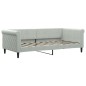 vidaXL Tagesbett Ausziehbar mit Matratzen Hellgrau 90x190 cm Samt vidaXL Tagesbett Ausziehbar mit Matratzen Hellgrau 90x190 cm Samt