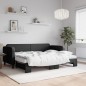 vidaXL Tagesbett Ausziehbar mit Matratzen Schwarz 80x200 cm Stoff vidaXL Tagesbett Ausziehbar mit Matratzen Schwarz 80x200 cm Stoff