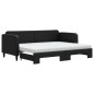 vidaXL Tagesbett Ausziehbar mit Matratzen Schwarz 80x200 cm Stoff vidaXL Tagesbett Ausziehbar mit Matratzen Schwarz 80x200 cm Stoff