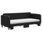 vidaXL Tagesbett Ausziehbar mit Matratzen Schwarz 80x200 cm Stoff vidaXL Tagesbett Ausziehbar mit Matratzen Schwarz 80x200 cm Stoff