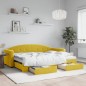 vidaXL Tagesbett Ausziehbar mit Schubladen Gelb 80x200 cm Samt vidaXL Tagesbett Ausziehbar mit Schubladen Gelb 80x200 cm Samt