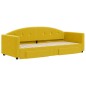 vidaXL Tagesbett Ausziehbar mit Schubladen Gelb 80x200 cm Samt vidaXL Tagesbett Ausziehbar mit Schubladen Gelb 80x200 cm Samt
