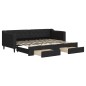 vidaXL Tagesbett Ausziehbar mit Schubladen Schwarz 80x200 cm Stoff vidaXL Tagesbett Ausziehbar mit Schubladen Schwarz 80x200 cm Stoff
