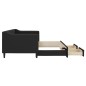 vidaXL Tagesbett Ausziehbar mit Schubladen Schwarz 80x200 cm Stoff vidaXL Tagesbett Ausziehbar mit Schubladen Schwarz 80x200 cm Stoff