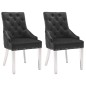 Esszimmerstühle 2 Stk. Schwarz Samt Esszimmerstühle 2 Stk. Schwarz Samt