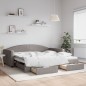vidaXL Tagesbett Ausziehbar mit Schubladen Taupe 100x200 cm Stoff vidaXL Tagesbett Ausziehbar mit Schubladen Taupe 100x200 cm Stoff