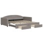 vidaXL Tagesbett Ausziehbar mit Schubladen Taupe 100x200 cm Stoff vidaXL Tagesbett Ausziehbar mit Schubladen Taupe 100x200 cm Stoff