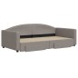 vidaXL Tagesbett Ausziehbar mit Schubladen Taupe 100x200 cm Stoff vidaXL Tagesbett Ausziehbar mit Schubladen Taupe 100x200 cm Stoff