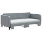 vidaXL Tagesbett Ausziehbar mit Matratze Hellgrau 90x190 cm Stoff vidaXL Tagesbett Ausziehbar mit Matratze Hellgrau 90x190 cm Stoff