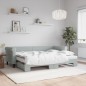 vidaXL Tagesbett Ausziehbar mit Matratzen Hellgrau 80x200 cm Samt vidaXL Tagesbett Ausziehbar mit Matratzen Hellgrau 80x200 cm Samt