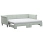 vidaXL Tagesbett Ausziehbar mit Matratzen Hellgrau 80x200 cm Samt vidaXL Tagesbett Ausziehbar mit Matratzen Hellgrau 80x200 cm Samt