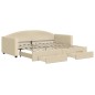 vidaXL Tagesbett Ausziehbar mit Schubladen Creme 90x200 cm Stoff vidaXL Tagesbett Ausziehbar mit Schubladen Creme 90x200 cm Stoff