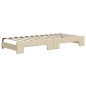 vidaXL Tagesbett Ausziehbar mit Schubladen Creme 90x200 cm Stoff vidaXL Tagesbett Ausziehbar mit Schubladen Creme 90x200 cm Stoff