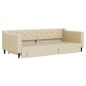 vidaXL Tagesbett Ausziehbar mit Schubladen Creme 90x200 cm Stoff vidaXL Tagesbett Ausziehbar mit Schubladen Creme 90x200 cm Stoff