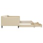 vidaXL Tagesbett Ausziehbar mit Schubladen Creme 90x200 cm Stoff vidaXL Tagesbett Ausziehbar mit Schubladen Creme 90x200 cm Stoff
