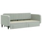vidaXL Tagesbett Ausziehbar mit Schubladen Hellgrau 90x200 cm Samt vidaXL Tagesbett Ausziehbar mit Schubladen Hellgrau 90x200 cm Samt
