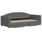 vidaXL Tagesbett Ausziehbar mit Schubladen Dunkelgrau 90x190 cm Stoff