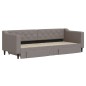 vidaXL Tagesbett Ausziehbar mit Schubladen Taupe 80x200 cm Stoff vidaXL Tagesbett Ausziehbar mit Schubladen Taupe 80x200 cm Stoff