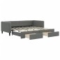 vidaXL Tagesbett Ausziehbar mit Schubladen Dunkelgrau 90x190 cm Stoff vidaXL Tagesbett Ausziehbar mit Schubladen Dunkelgrau 90x190 cm Stoff