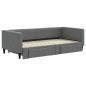 vidaXL Tagesbett Ausziehbar mit Schubladen Dunkelgrau 90x190 cm Stoff vidaXL Tagesbett Ausziehbar mit Schubladen Dunkelgrau 90x190 cm Stoff