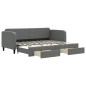 vidaXL Tagesbett Ausziehbar mit Schubladen Dunkelgrau 80x200 cm Stoff vidaXL Tagesbett Ausziehbar mit Schubladen Dunkelgrau 80x200 cm Stoff