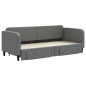 vidaXL Tagesbett Ausziehbar mit Schubladen Dunkelgrau 80x200 cm Stoff vidaXL Tagesbett Ausziehbar mit Schubladen Dunkelgrau 80x200 cm Stoff