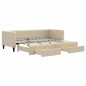 vidaXL Tagesbett Ausziehbar mit Schubladen Creme 80x200 cm Stoff vidaXL Tagesbett Ausziehbar mit Schubladen Creme 80x200 cm Stoff