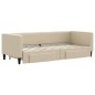 vidaXL Tagesbett Ausziehbar mit Schubladen Creme 80x200 cm Stoff vidaXL Tagesbett Ausziehbar mit Schubladen Creme 80x200 cm Stoff