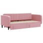 vidaXL Tagesbett Ausziehbar mit Schubladen Rosa 90x200 cm Samt vidaXL Tagesbett Ausziehbar mit Schubladen Rosa 90x200 cm Samt
