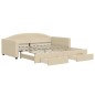 vidaXL Tagesbett Ausziehbar mit Schubladen Creme 100x200 cm Stoff vidaXL Tagesbett Ausziehbar mit Schubladen Creme 100x200 cm Stoff