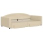 vidaXL Tagesbett Ausziehbar mit Schubladen Creme 100x200 cm Stoff vidaXL Tagesbett Ausziehbar mit Schubladen Creme 100x200 cm Stoff