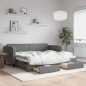vidaXL Tagesbett Ausziehbar mit Schubladen Dunkelgrau 90x190 cm Stoff vidaXL Tagesbett Ausziehbar mit Schubladen Dunkelgrau 90x190 cm Stoff