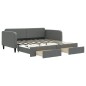 vidaXL Tagesbett Ausziehbar mit Schubladen Dunkelgrau 90x190 cm Stoff vidaXL Tagesbett Ausziehbar mit Schubladen Dunkelgrau 90x190 cm Stoff